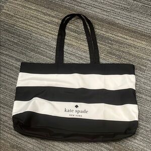 Kate Spade Black and White Large Nautical Stripe Tote